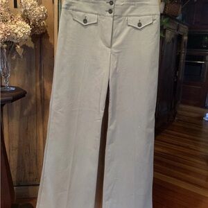 Karen Millen Cream Wide-Leg Trousers